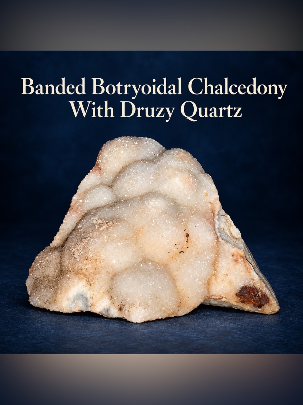Banded Botryoidal Chalcedony with Druzy Quartz | Raw Crystal Specimen